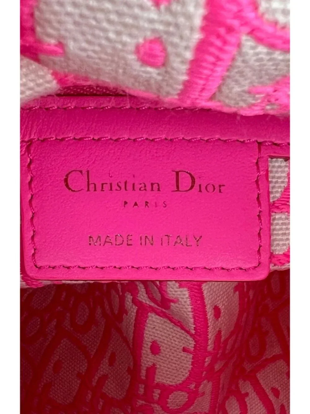 Christian Wicker Oblique Fluorescent Pink Medium Lady Bag